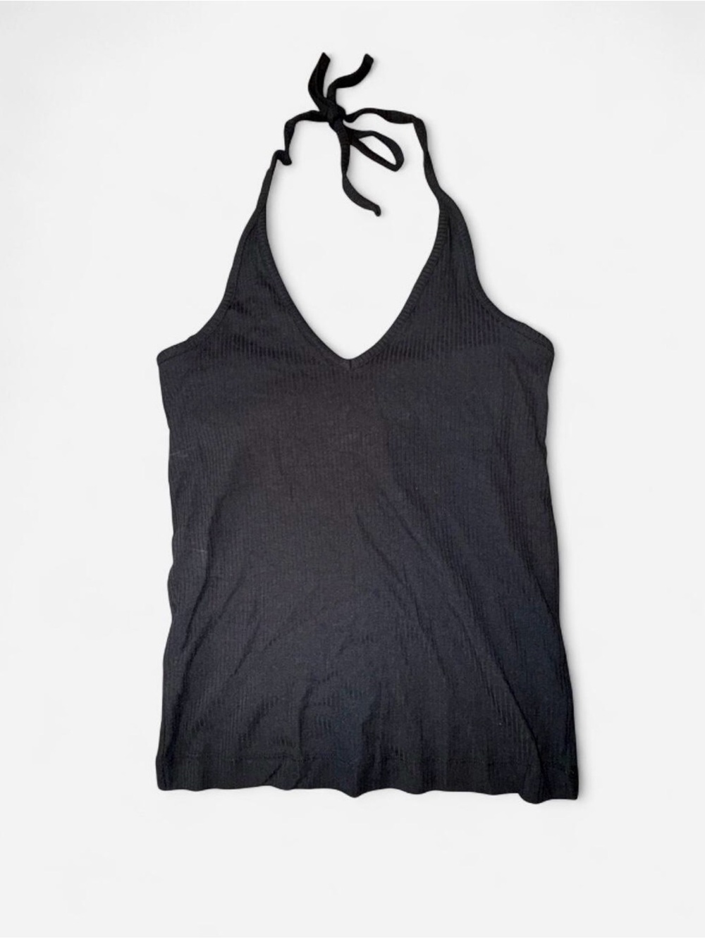 Women’s Old Navy Black Halter Ribbed Top - Built In Shelf Bra